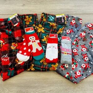 NOBO No Boundaries Christmas Holiday Leggings and Sock Bundle Size Large (11-13)